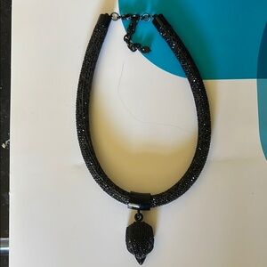 COPY - Kurt Geiger Sparkly Jet Black Eagle Head Rope Collar
